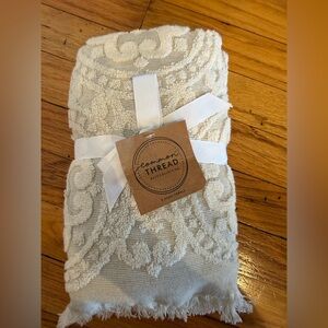 Lemon Thread Cream Decorative Hand Towels - Set of 2